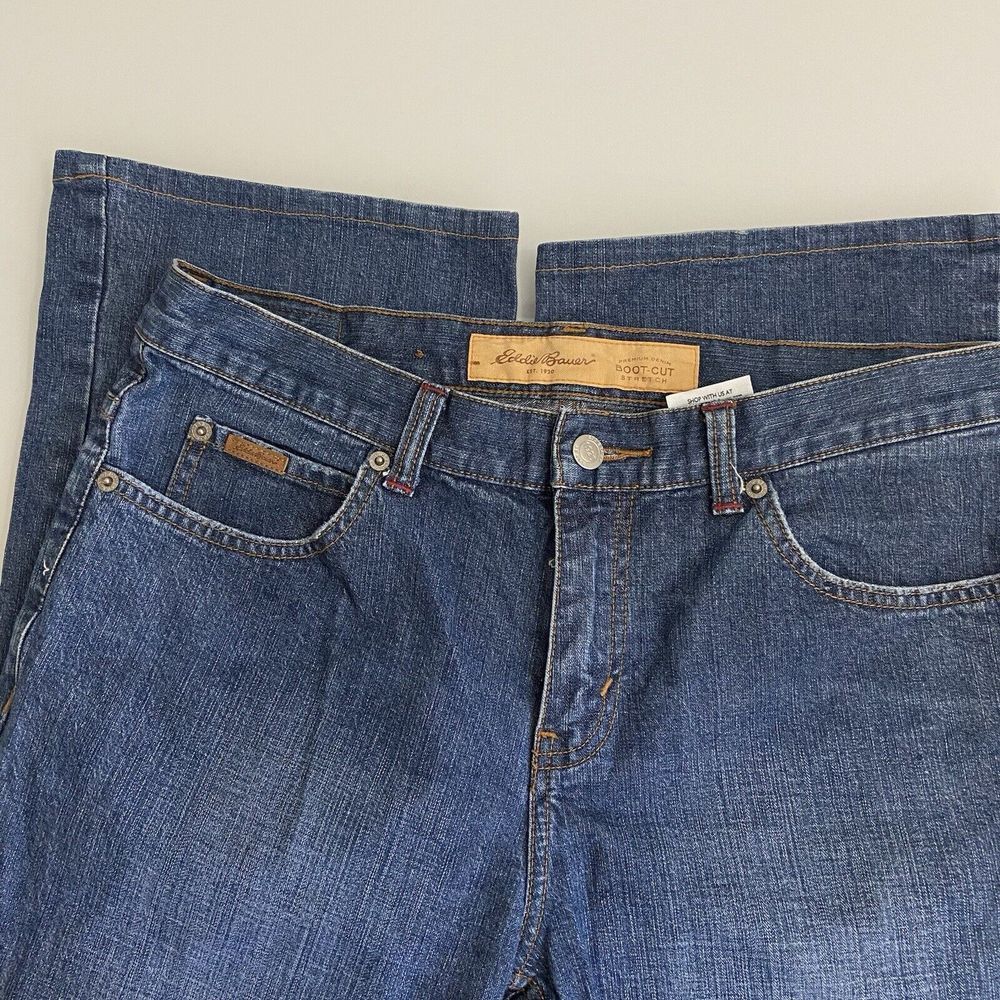Eddie Bauer Women's Bootcut Stretch Jeans Size 10 Mid Rise Medium Wash Denim